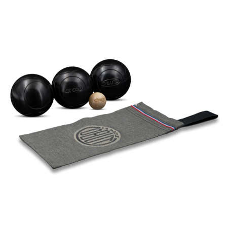 la boule noir CX COU Strie 1 Boule de pétanque carbone - Obut