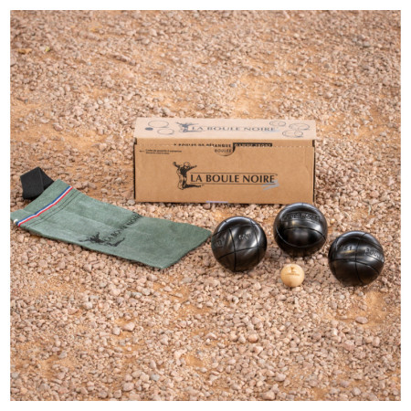 la boule noir Cou Striée Boule de pétanque carbone - Obut